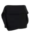 Ferragamo Asymmetric Mini Skirt Draped Detail In Black