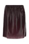 Ferragamo Chic Nylon Blend Mini Skirt In Oxblood