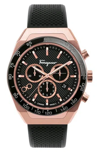 Ferragamo Salvatore  Slx Chronograph Rubber Strap Watch, 43mm