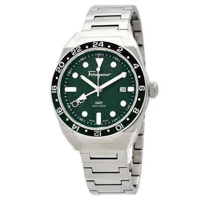 Pre-owned Ferragamo Salvatore  Slx Quartz Green Dial Men's Watch Sfkp00523