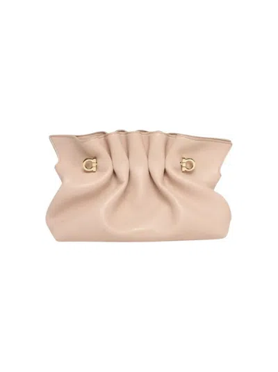 Ferragamo Small Gancio Piercing Shoulder Bag In Pink