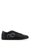 Ferragamo Leather Low-top Brandy Sneakers With Rubber Sole In Nerstr