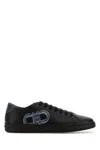 Ferragamo Leather Low-top Brandy Sneakers With Rubber Sole In Nerstr