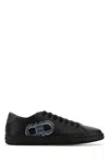 Ferragamo Leather Low-top Brandy Sneakers With Rubber Sole In Nerstr