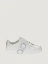 Ferragamo Gancini-print Lace-up Sneakers In 003