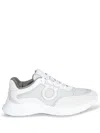 Ferragamo Sneakers Bay Man Bianche In Pelle E Rete Uomo In White