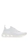 Ferragamo Men Nylon Sneakers With Iconic Gancini Sole In White
