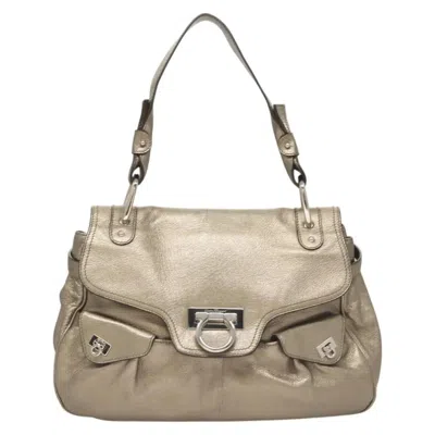 Pre-owned Ferragamo Salvatore  Sofia Satchel Leather Gold Leather Shoulder Bag Bag ()