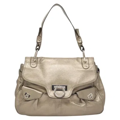 Pre-owned Ferragamo Salvatore  Sofia Satchel Leather Gold Leather Shoulder Bag Bag ()