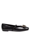 Ferragamo New Vara Bow-embellished Ballet Flats In Black