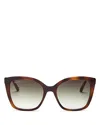 Ferragamo Gancini 54mm Rectangular Sunglasses In Tortoise/gray