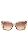 Ferragamo Gancini 55mm Gradient Rectangular Sunglasses In Beige/brown Gradient