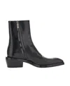 Ferragamo Salvatore  Squared-toe Side-zip Ankle Boots In Black