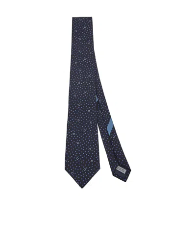 Ferragamo Salvatore  Star Printed Tie In Black