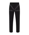 Ferragamo Inlay Tailored Trousers In Black
