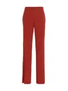Ferragamo Straight Pants With Pleat In Burgundy