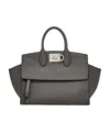 Ferragamo The Studio Small Leather Top-handle Bag In Black