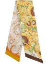 Ferragamo Sunflower Print Rectangular Scarf In Yellow