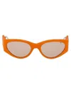 Ferragamo Golden Karung Leather Sunglasses