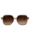 Ferragamo Transparent Beige Acetate Sunglasses In Brown
