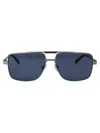 Ferragamo Matte Light Ruthenium Titanium Sunglasses In Blue
