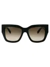 Ferragamo Gancini 55mm Modified Rectangular Sunglasses In Black