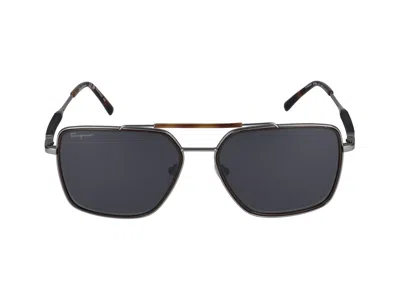 Ferragamo Salvatore  Sunglasses In Dark Ruthenium/brown