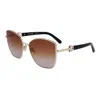 Ferragamo Embellished Gancini Metal Cat-eye Sunglasses In Gold
