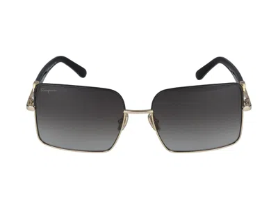 Ferragamo Salvatore  Sunglasses In Gold/black