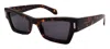 Ferragamo Rivets 53mm Modified Rectangular Sunglasses In Black