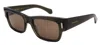 Ferragamo Rivets 53mm Rectangular Sunglasses In Black