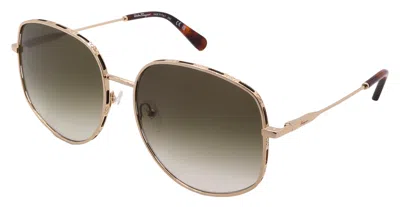 Ferragamo Salvatore  Sunglasses Sf277s-723-61-17-140 Non-polarized In Gold