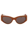 Ferragamo Caramel Leather Leather Sunglasses In Brown