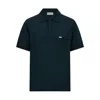 Ferragamo V-neck Polo With Jacquard Pocket Detail In Blue
