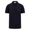 Ferragamo Gancini Pocket Trim Polo Shirt In Blue
