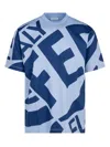 Ferragamo Graphic Print Short-sleeved T-shirt In Blue