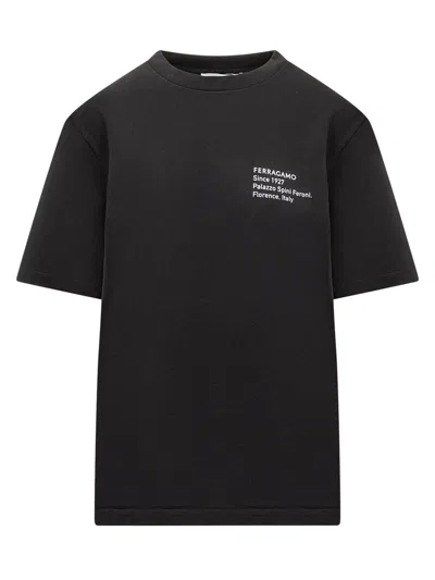 Ferragamo Salvatore  T-shirt With Logo In Black