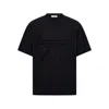 Ferragamo Crew Neck Graphic Print Short Sleeves T-shirt In Black