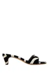 Ferragamo Sandals Open Toe Textured Finish Zebra Pattern In Black
