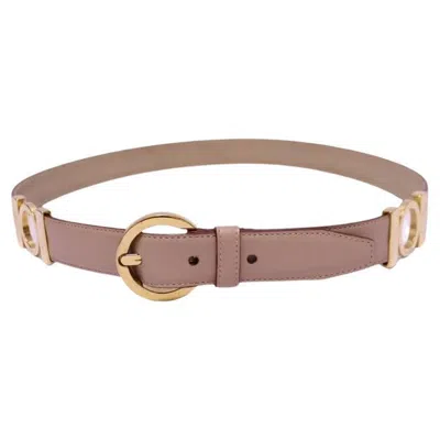 Pre-owned Ferragamo Salvatore  Taupe Leather Belt With Gold Hardware In Brown
