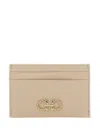 Ferragamo Beige Card-holder With Gancini Detail In Neutrals