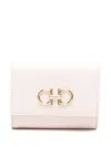 Ferragamo Trifold Wallet Gancini Leather Gold-tone