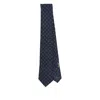Ferragamo Gancini Print Silk Tie With Standard Width In Black