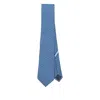 Ferragamo Polka-dot Pattern Silk Tie In Blue
