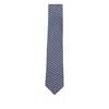 Ferragamo Terrier-print Silk Tie In Blue