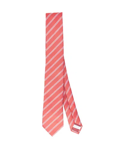 Ferragamo Gancini Embroidered Tie In Bordeaux