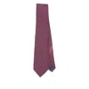 Ferragamo Geometric-pattern Silk Tie In Pink