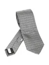 Ferragamo Gancini Jacquard Tie Ties And Bow Ties Grey In Gray