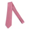 Ferragamo Men Silk Tie With Intreccio Print In Pink