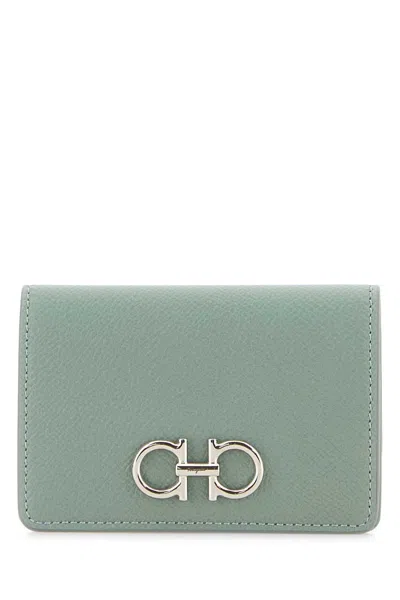 Ferragamo Salvatore  Tiffany Leather Wallet In Green